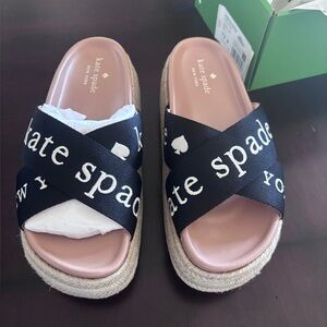 Kate Spade Piper Black Slide Sandals NWOT. Never worn . 7.5 B
